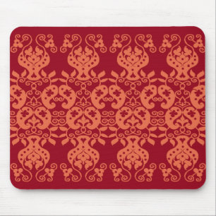 Orange Swirls&Paisley dekoratives Muster mousepad