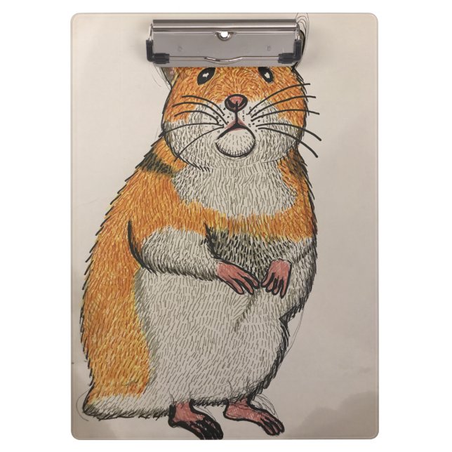 Orange Syrian hamster clipboard  Klemmbrett (Vorderseite)