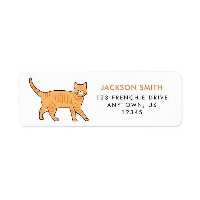 Orange Tabby Cat Address Label (Vorne)