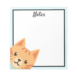 Orange Tabby Cat Blank Notepad Notizblock