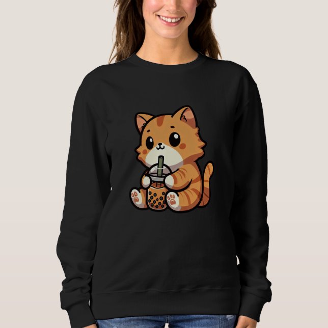 Orange Tabby Cat Bubble Tee Pet Funny Boba (Vorderseite)