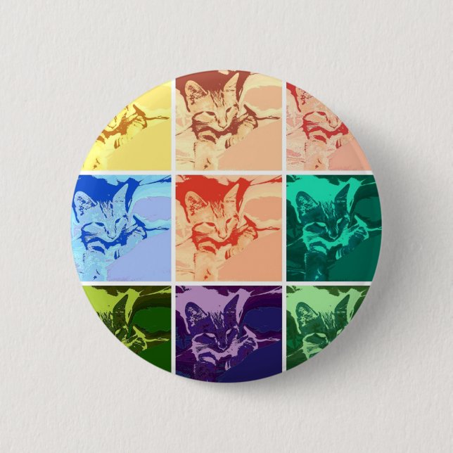 Orange Tabby Cat Button (Vorderseite)