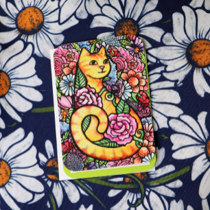 Orange Tabby Cat Flower Garden Einladung