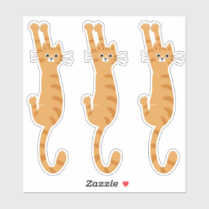 Orange Tabby Cat   Funny Strip Cat Aufkleber