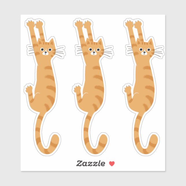 Orange Tabby Cat | Funny Strip Cat Aufkleber (Blatt)
