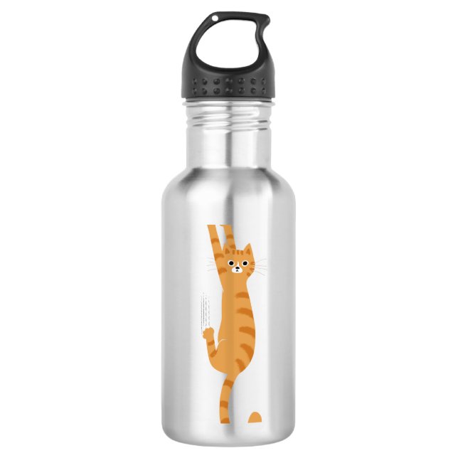 Orange Tabby Cat | Funny Strip Cat Edelstahlflasche (Vorderseite)