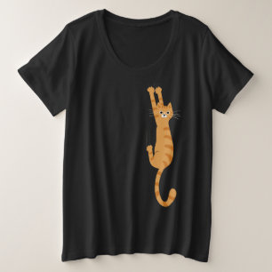 Orange Tabby Cat Funny Strip Cat Große Größe T-Shirt