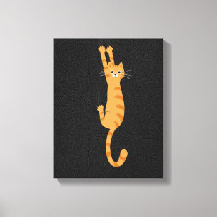 Orange Tabby Cat   Funny Strip Cat Leinwanddruck
