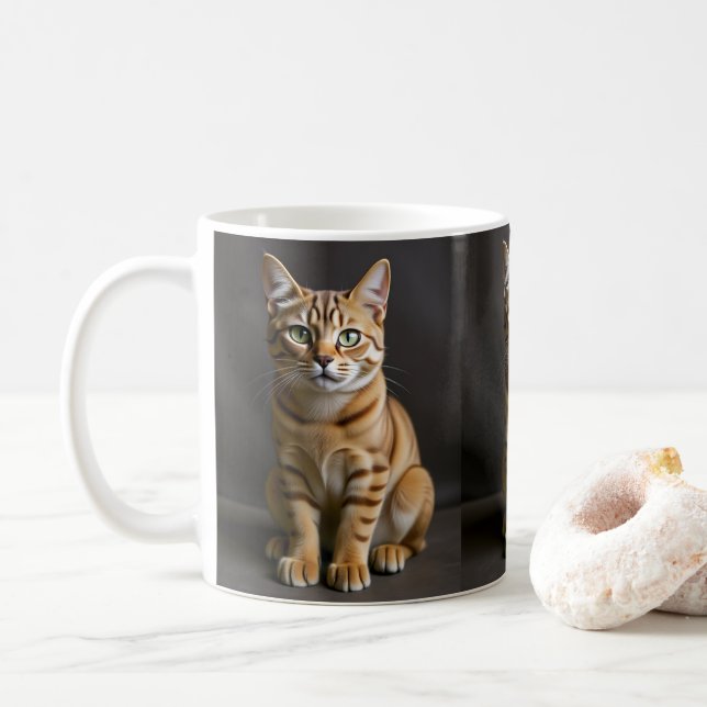 Orange Tabby Cat Kaffeetasse (Mit Donut)