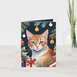 Orange Tabby Cat Meowy Weihnachtskarte Dankeskarte