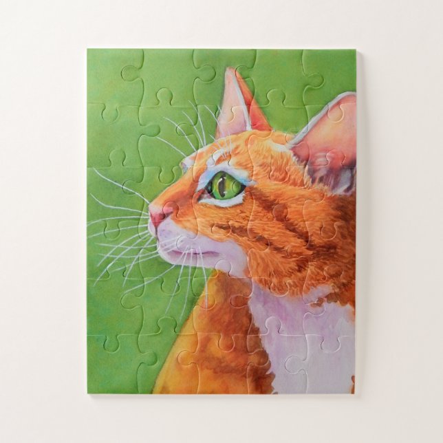 Orange Tabby Cat mit beeindruckenden Whiskys Puzzle (Vertikal)