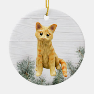 Orange Tabby Cat Ornament