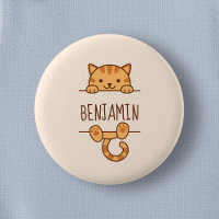 Orange Tabby Cat Peeking hinter Individuelle Name