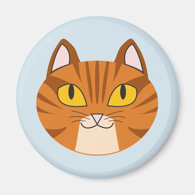 Orange Tabby Cat Round Magnet (Vorne)