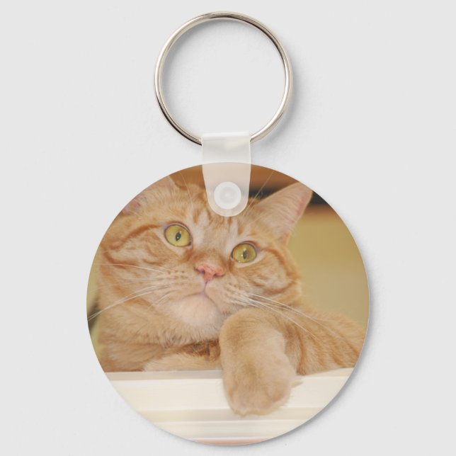 Orange Tabby Cat Schlüsselanhänger (Vorderseite)