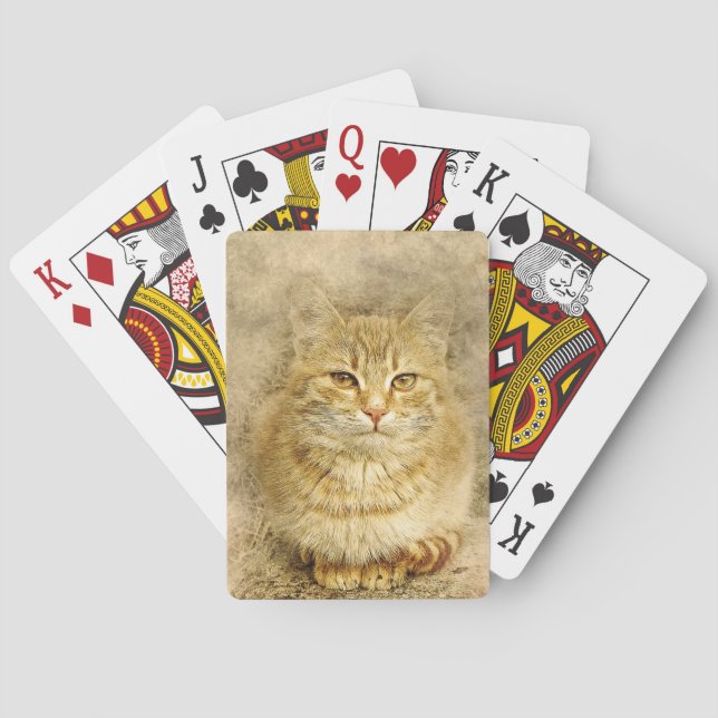 Orange Tabby Cat Spielkarten (Rückseite)