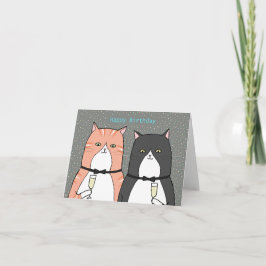 Orange Tabby Cat und Tuxedo Cat Birthday Party Karte