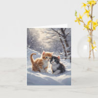 Orange Tabby Grey and White Cats Leere Begrüßung