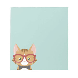 Orange Tabby Hipster Cat Kids Small Notepad Notizblock