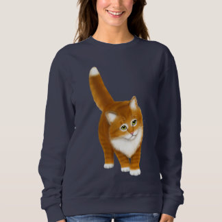 Orange Tabby-Kätzchen-Damenraglan-Sweatshirt Sweatshirt