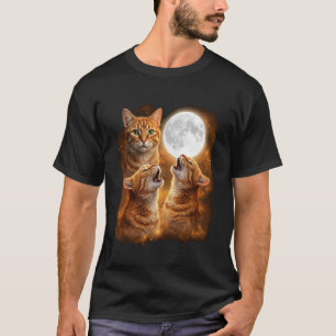 Orange Tabby-Katze Heulender Mond Design Lustige T T-Shirt