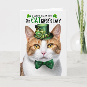 Orange Tabby Katze St. Patrick's Day Glücksbringer Feiertagskarte