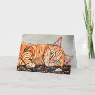 Orange Tabby-Katzen-Gruß-Karte Karte