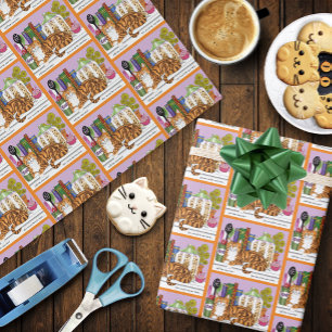 Orange Tabby Kitchen Counter Top Geschenkpapier