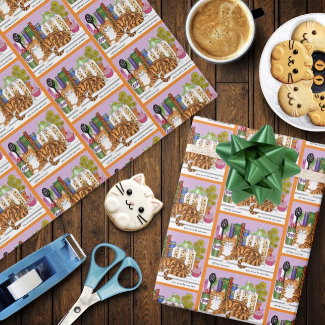 Orange Tabby Kitchen Counter Top Geschenkpapier (Von Creator hochgeladen)