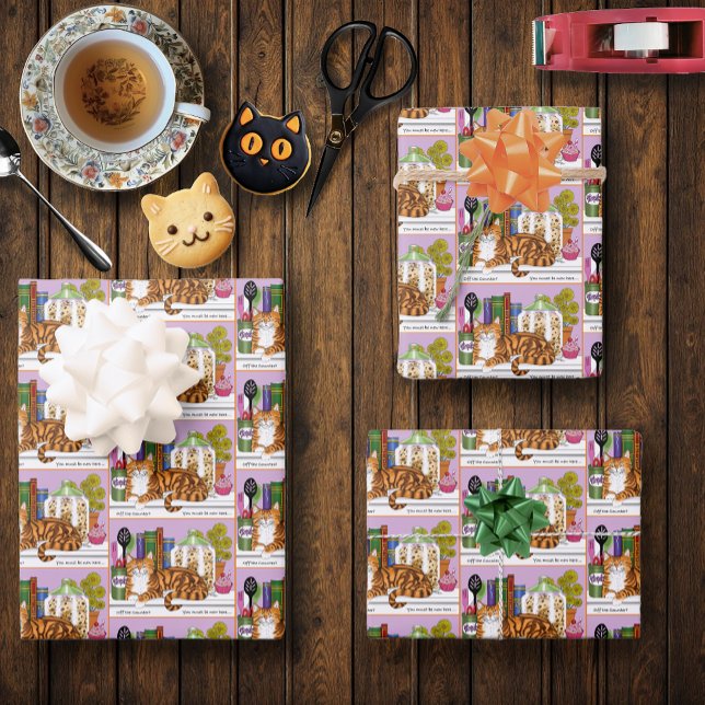 Orange Tabby Kitchen Counter Top Geschenkpapier Set (Von Creator hochgeladen)