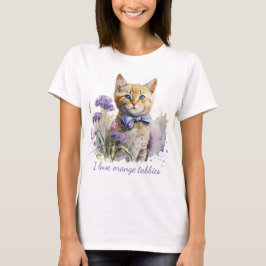Orange Tabby Kitten mit Bow Krawatte Wasserfarbe T-Shirt