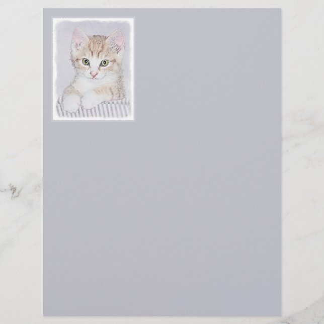 Orange Tabby Kitten Painting - Originelle Katze Ku (Vorderseite)