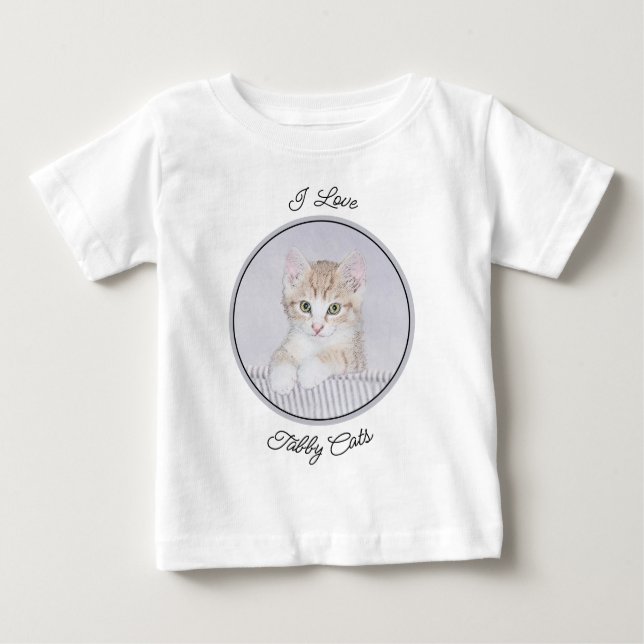 Orange Tabby Kitten Painting - Originelle Katze Ku Baby T-shirt (Vorderseite)