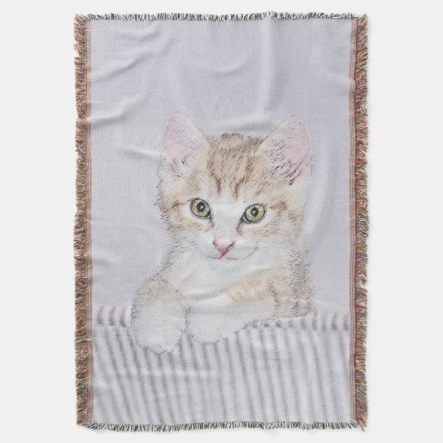 Orange Tabby Kitten Painting - Originelle Katze Ku Decke (Vorderseite Vertikal)