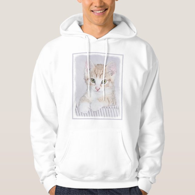 Orange Tabby Kitten Painting - Originelle Katze Ku Hoodie (Vorderseite)