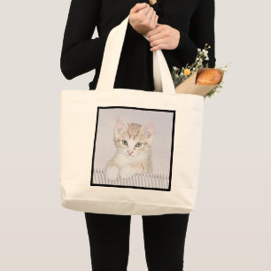 Orange Tabby Kitten Painting - Originelle Katze Ku Jumbo Stoffbeutel