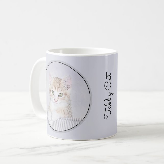 Orange Tabby Kitten Painting - Originelle Katze Ku Kaffeetasse (Vorderseite Links)