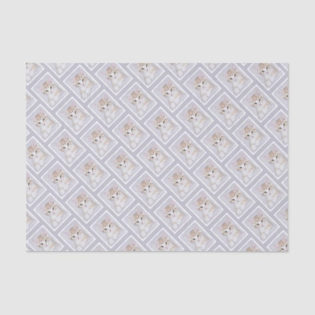 Orange Tabby Kitten Painting - Originelle Katze Ku Seidenpapier (Vorderseite)