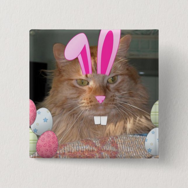 Orange Tabby Kitty Cat Button (Vorderseite)
