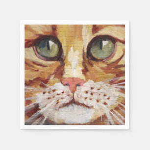 Orange Tabby Malerei Detail Napkins Serviette