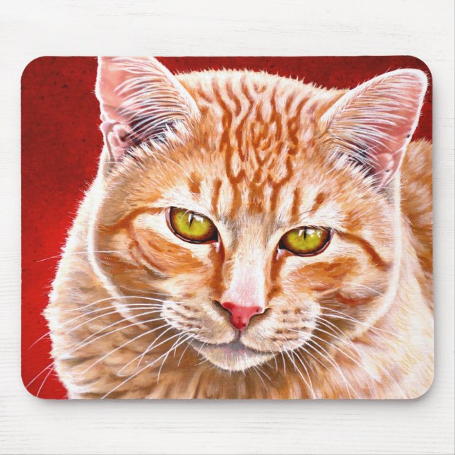 Orange Tabby-Malerei Mousepad (Vorne)