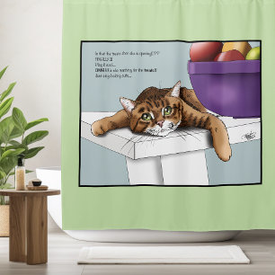 Orange Tabby Niedliche Leckereien Duschvorhang