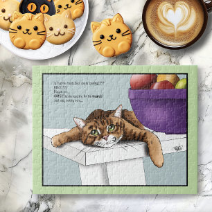 Orange Tabby Niedliche Leckereien Puzzle
