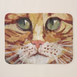 Orange Tabby Painting Detail Sherpa Blanket Sherpadecke