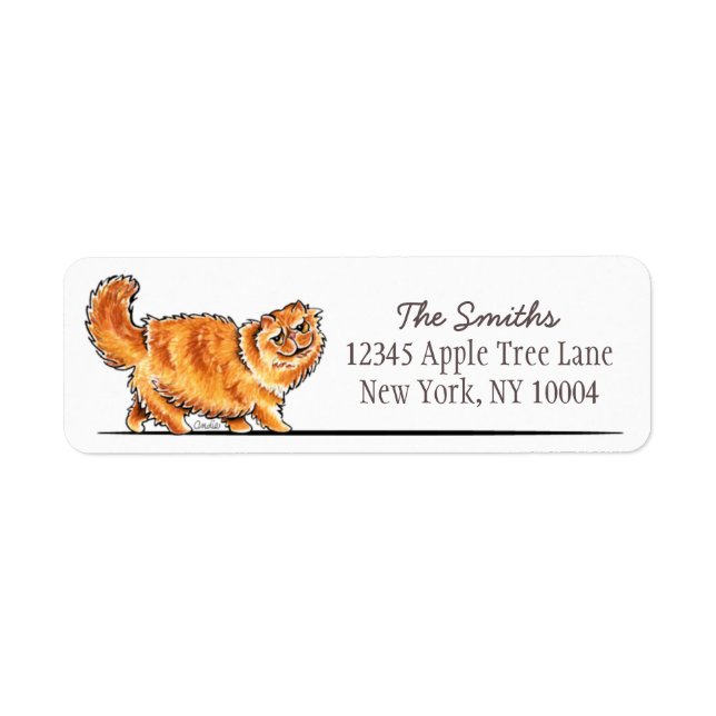 Orange Tabby Persian Cat Off Leash Art™ Simple (Vorne)