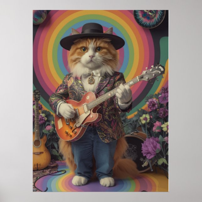 Orange Tabby Rocker Poster (Vorne)