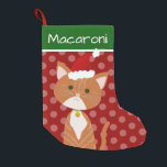 Orange Tabby Santa Kitty Kleiner Weihnachtsstrumpf<br><div class="desc">Erstellen Sie einen personalisierten Strumpf für Ihre Katze oder einen Katzenliebhaber. Dieses Design besteht aus einem niedlichen orangefarbenen Cartoon Katzenkatze und Weihnachtsfarben mit der Fähigkeit,  auf Ihre Bedürfnisse anzupassen. Originelles Design von Night Owl's Menagerie,  2020.</div>