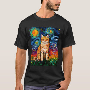 Orange Tabby Tiger Katze Starry Night farbig von A T-Shirt