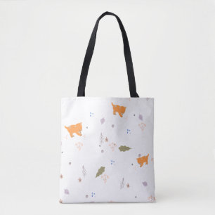 Orange Tabby und Blätter Muster
