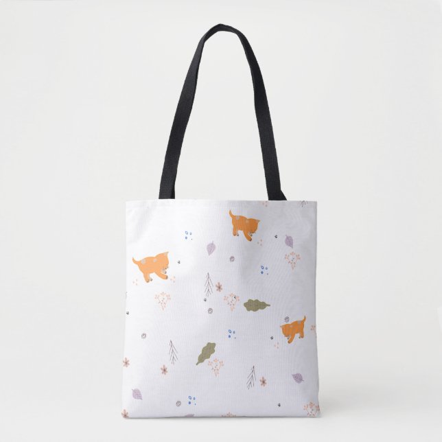 Orange Tabby und Blätter Muster (Vorderseite)